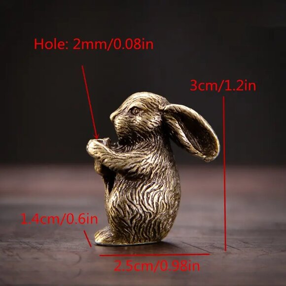 Brass Mini Antique Rabbit Incense Burner Statue โ Serenity & Meditation Decor - Picture 4 of 4